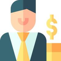 A man in a suit and tie holding a dollar sign vector