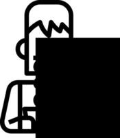 A black and white image of a man holding a large piece of paper vector
