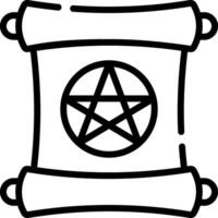 A pentagram on a scroll with a pentagram vector