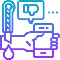 A hand holding a phone and a wrench vector
