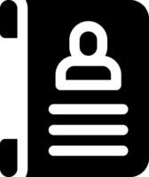 A black and white icon of a person in a book vector