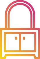 Lock icon with a cabinet and a lock vector
