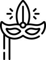 A black and white illustration of a mask vector