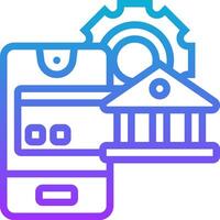 A phone and a building with gears vector