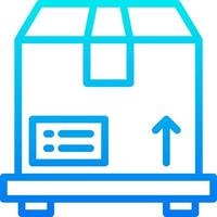 A blue icon of a box with an arrow pointing up vector