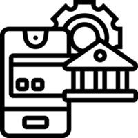 A black and white icon of a phone and a building vector