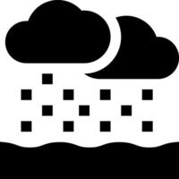 A black and white icon of rain and clouds vector