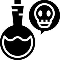 A black and white image of a skull and a flask vector