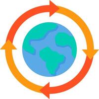 An earth globe surrounded by arrows vector