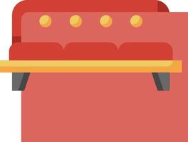 A red couch with yellow dots on it vector