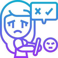 A woman is holding a phone and has a check mark next to it vector