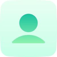 A green and blue icon with a person's head vector