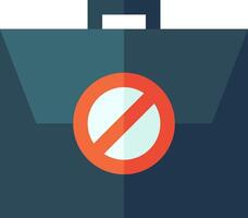 A briefcase with a no entry sign on it vector