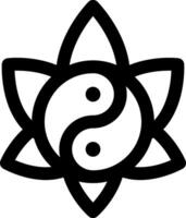 Yin yang symbol with a flower in the middle vector