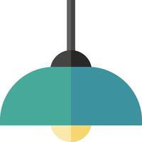A lamp with a blue shade and yellow bulb vector