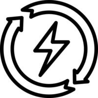A black and white image of a circular symbol with a lightning bolt vector