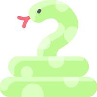 A snake with a green color and a white background vector