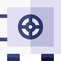 A blue and white square with a target on it vector