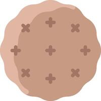 A brown cookie with crosses on it vector