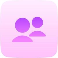 A purple icon with two people on it vector