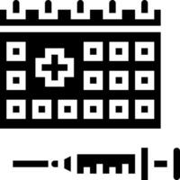 A calendar and a syringe icon vector