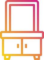 A colorful dresser with a mirror on top vector