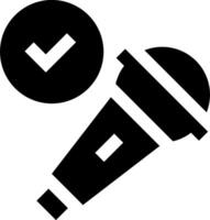 A microphone and check mark icon vector