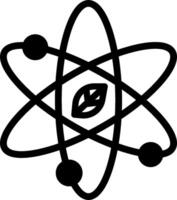 An atom symbol with a leaf on it vector