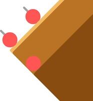 A brown and red rectangle with a red dot on it vector