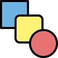 A colorful square and a red and yellow square vector
