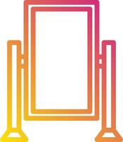 A sign with a picture of a mirror on it vector