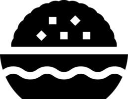 A black and white image of a bowl with rice vector