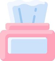 A pink box with a tissue in it vector