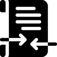 A black and white icon of a document vector