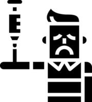 A man holding a syringe and a needle vector