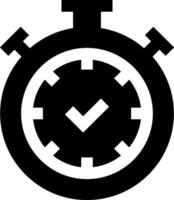 A black and white stopwatch icon on a white background vector