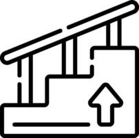 A stairway with an arrow pointing up vector