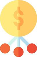 A dollar sign and three red dots on a white background vector