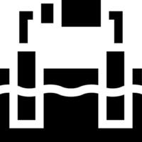 A black and white icon of a boat vector