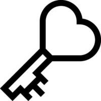 Key icon with heart shape vector