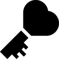 Key icon with heart shape vector