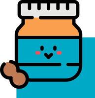 A jar of peanut butter with a smiley face vector