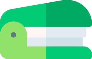 A green and white stapler with a green handle vector