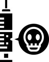 A skull and an injection syringe icon vector
