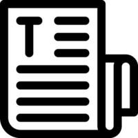 A newspaper icon with a black outline vector