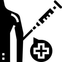 A man holding a syringe and a cross vector