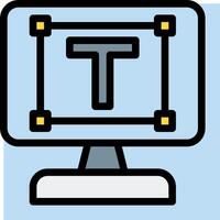 A computer monitor with the letter t on it vector