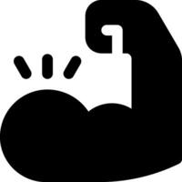A black and white silhouette of a muscular arm vector