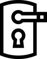 A black and white icon of a lock and key vector
