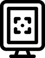A computer monitor with a square in the middle vector